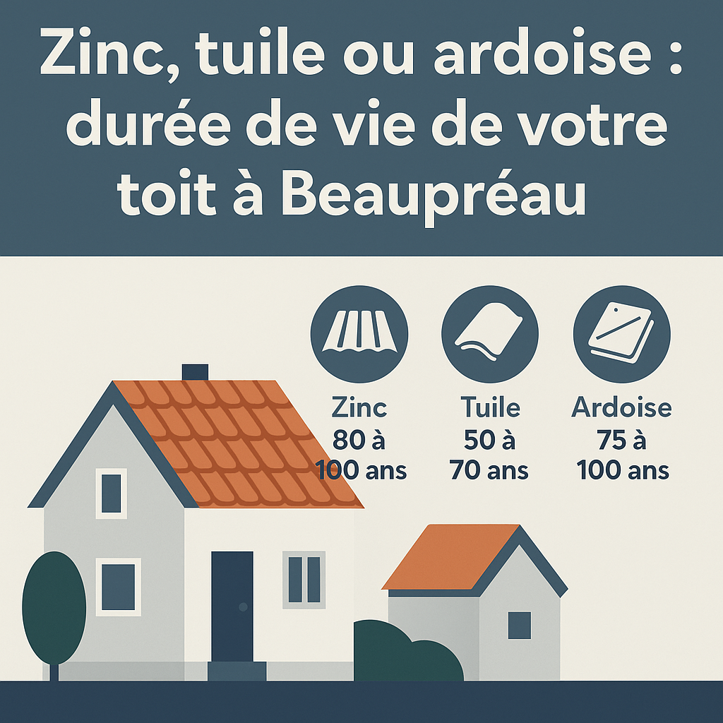 Zinc, tuile ou ardoise : durée de vie de votre toit à Beaupréau